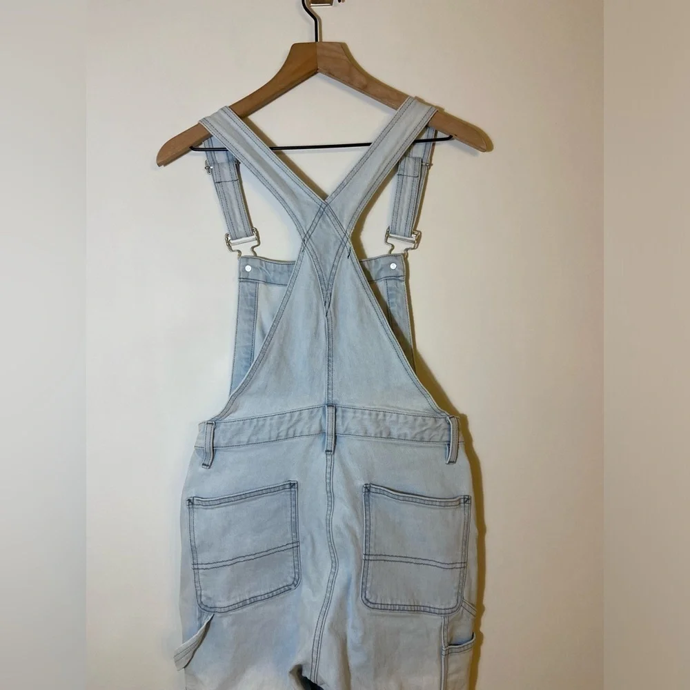 HUDSON WOMEN'S JEAN OVERALLS DENIM In Light Beams Blue sz S